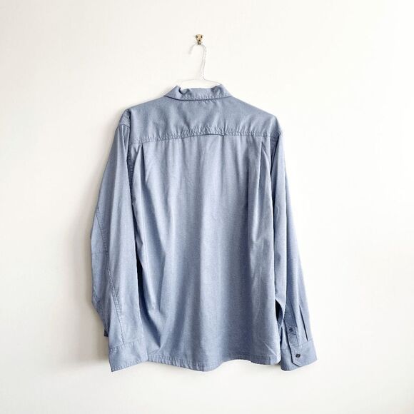 Wrangler Outdoor Mens Shirt Long Sleeve Regular Fit Button Light Blue XL - Picture 2 of 7